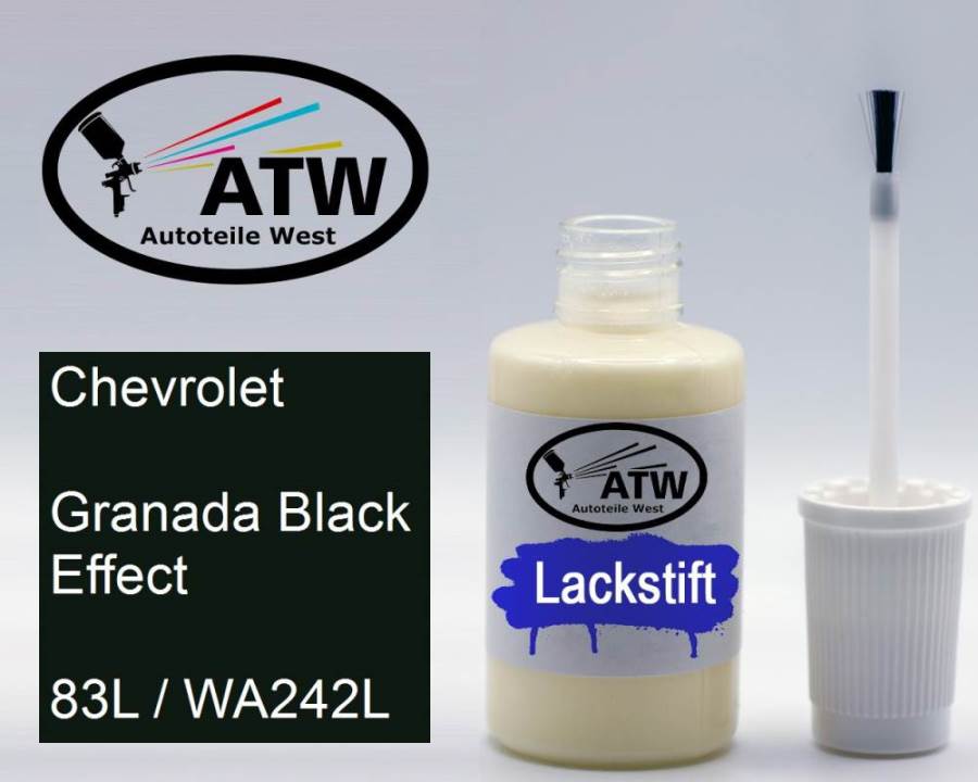 Chevrolet, Granada Black Effect, 83L / WA242L: 20ml Lackstift, von ATW Autoteile West.